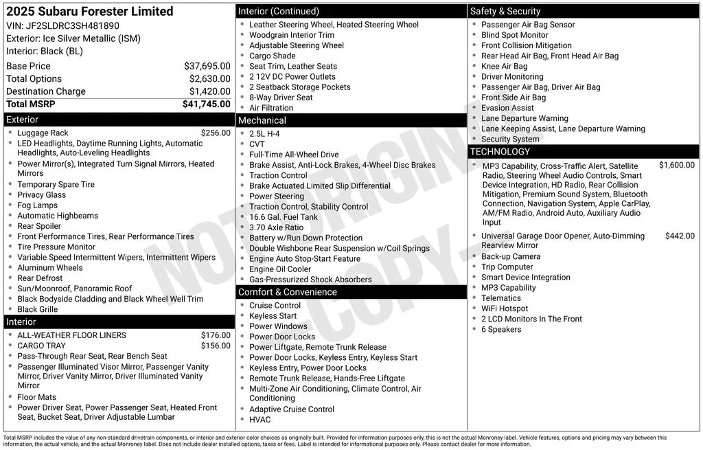 Used 2025 Silver Subaru Limited image 45