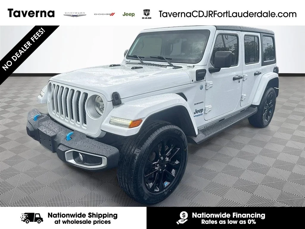 Used 2022 White Jeep Unlimited Sahara 4xe image 1