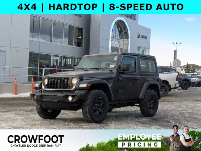 2026 Jeep Wrangler Sport - - 4x4 - 2.0L Turbo Engine - 12.3 Uconnect 5 Display - Black Freedom Hardtop & More!