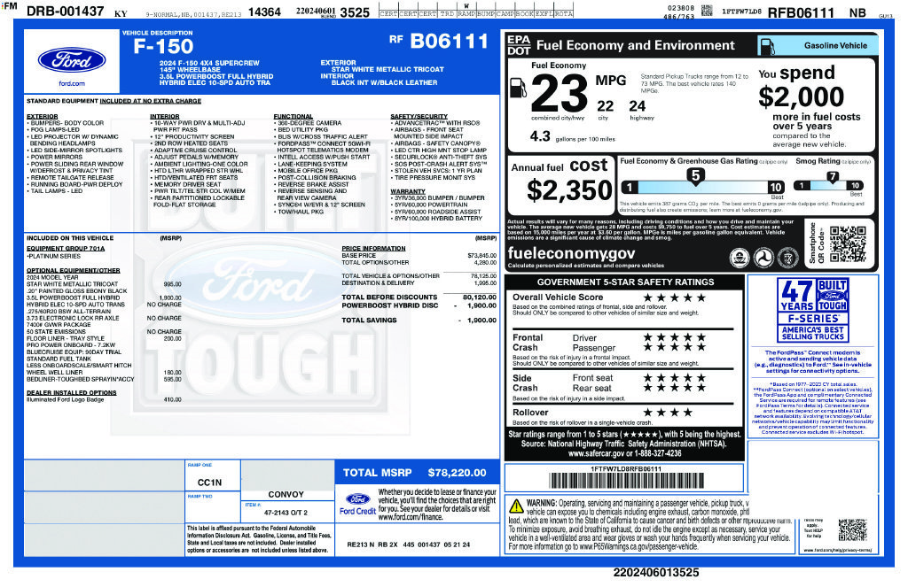 Certified Used 2024 White Ford Platinum image 31
