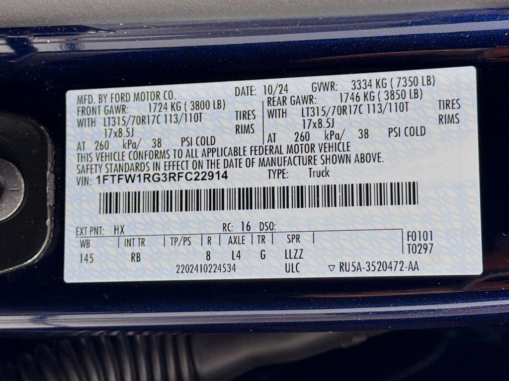 Used 2024 Antimatter Blue Metallic Ford Raptor 4WD SuperCrew 5.5