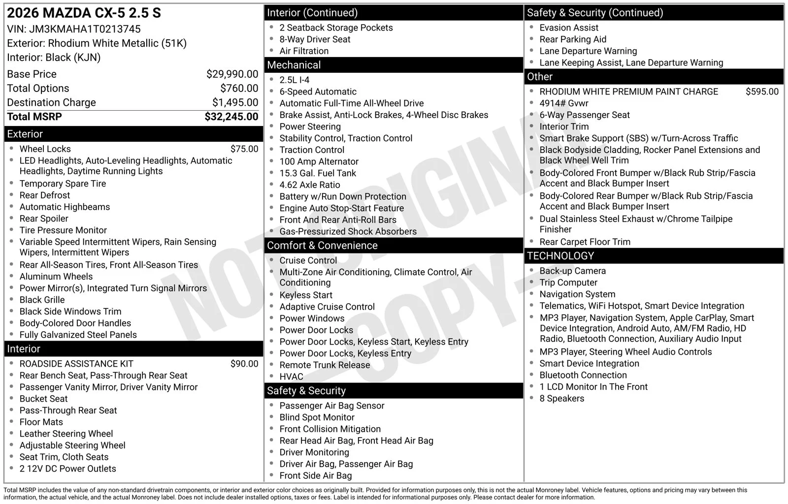 New 2026 Rhodium White Metallic Mazda 2.5 S image 4
