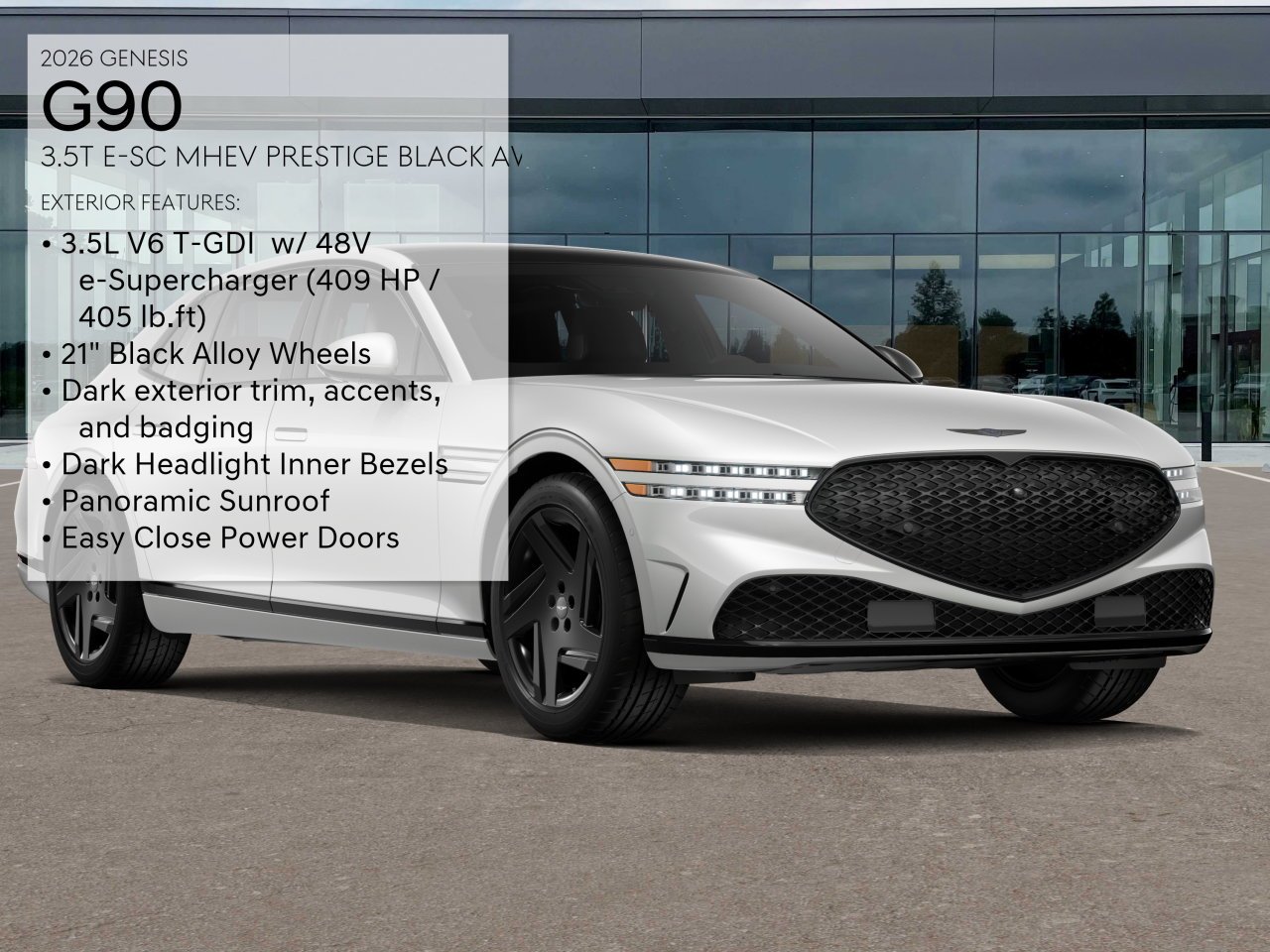 New 2026 White Genesis 3.5T E-SC MHEV PRESTIGE BLACK image 34