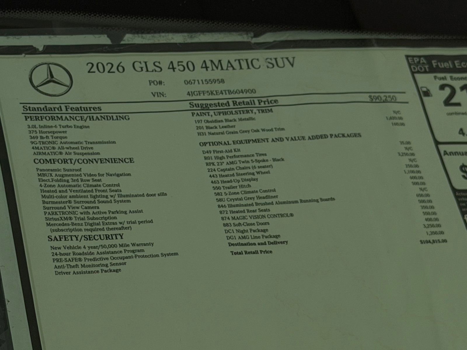 New 2026 Obsidian Black Metallic Mercedes-Benz GLS 450 image 50
