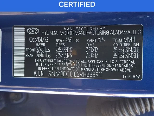 Certified Used 2024 Blue Hyundai Limited image 27