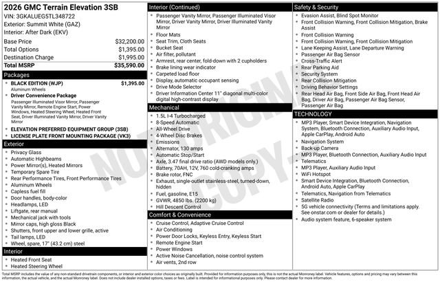 Used 2026 Summit White GMC Elevation image 19
