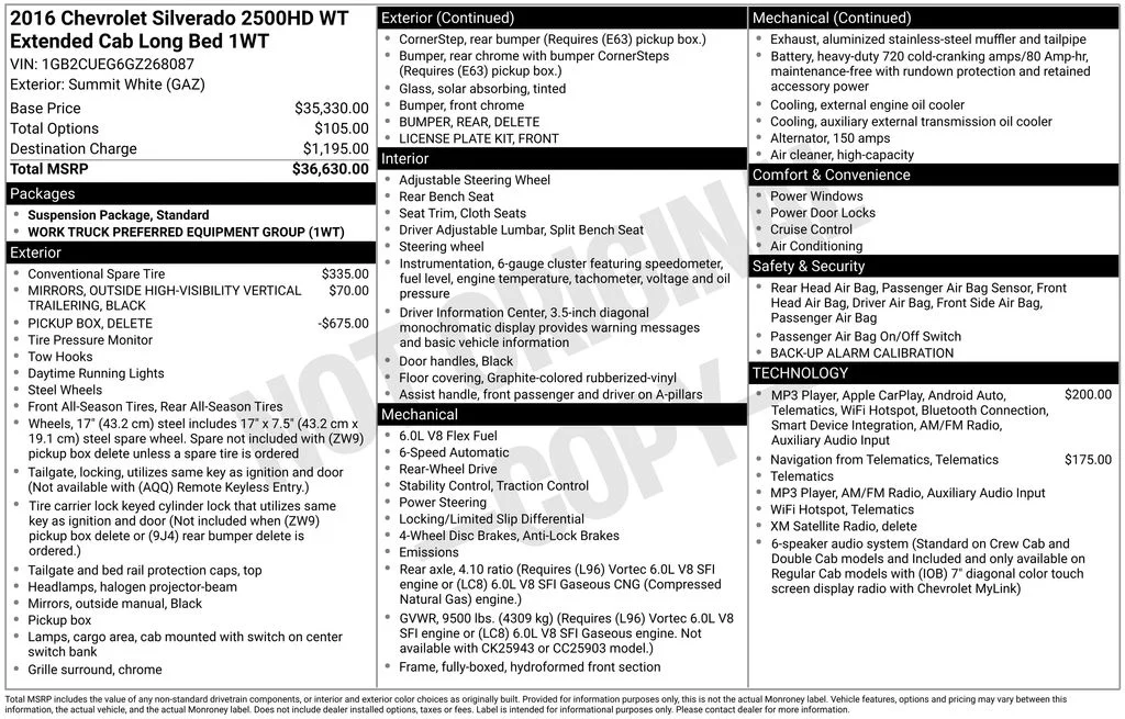 Used 2016 White Chevrolet Work Truck image 12