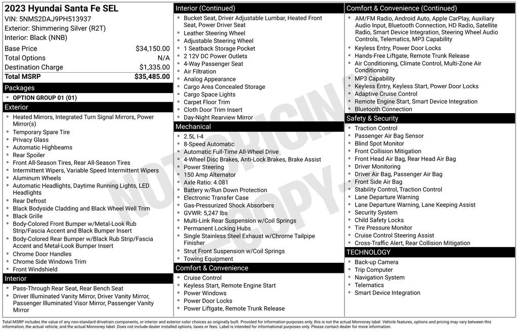 Used 2023 Silver Hyundai SEL image 28