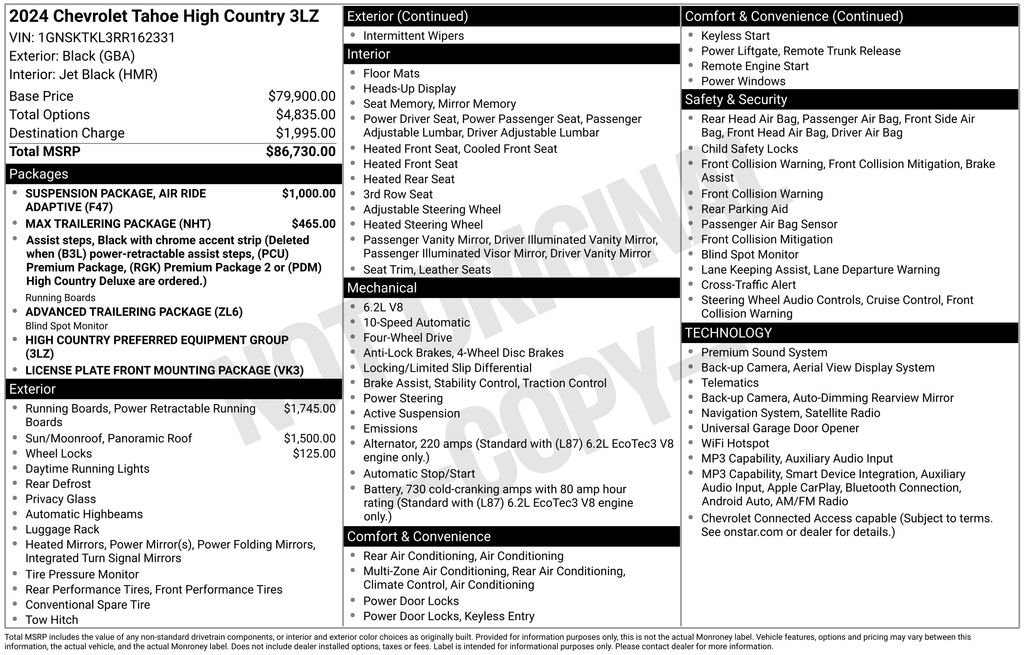 Used 2024 Black Chevrolet High Country image 6