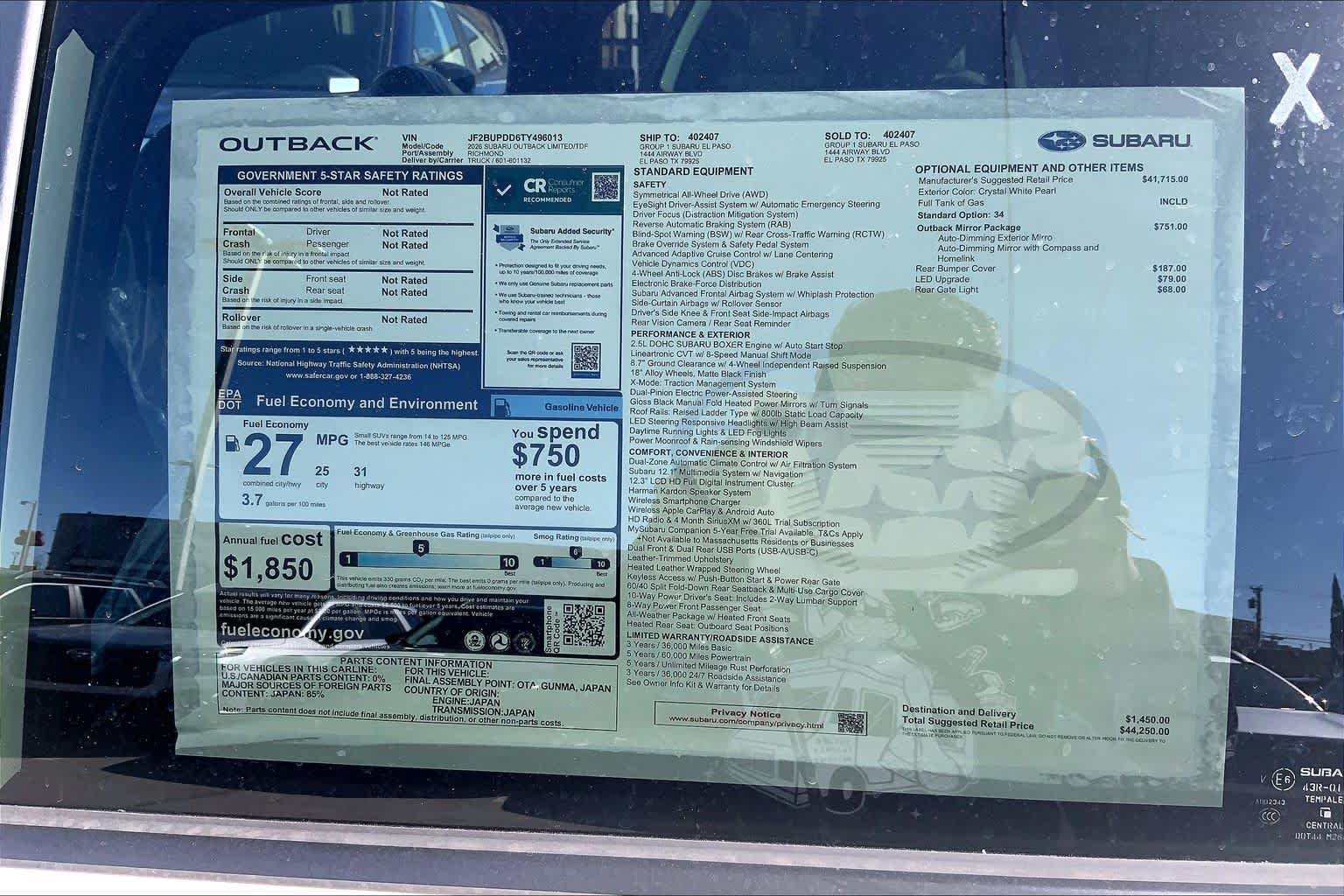 New 2026 CRYSTAL WHITE PEARL Subaru Limited image 19