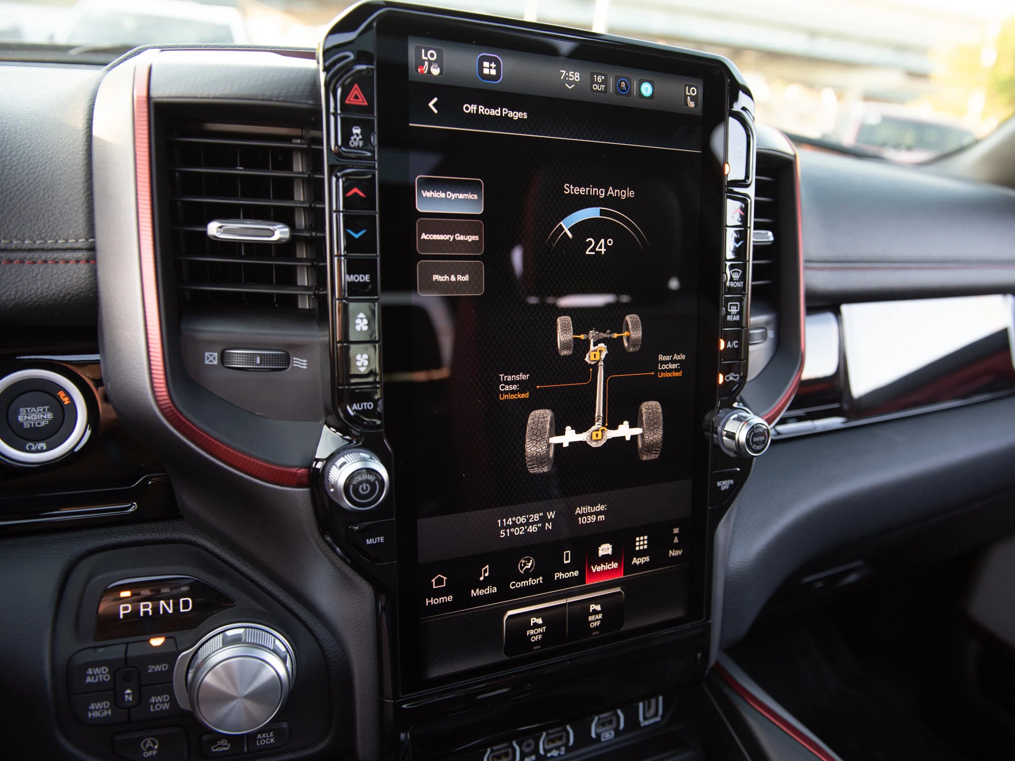 New 2026 Red RAM Rebel* Crew Cab 4x4, Pano Sunroof, 33 Inch A/T Tires, Passenger Screen image 22