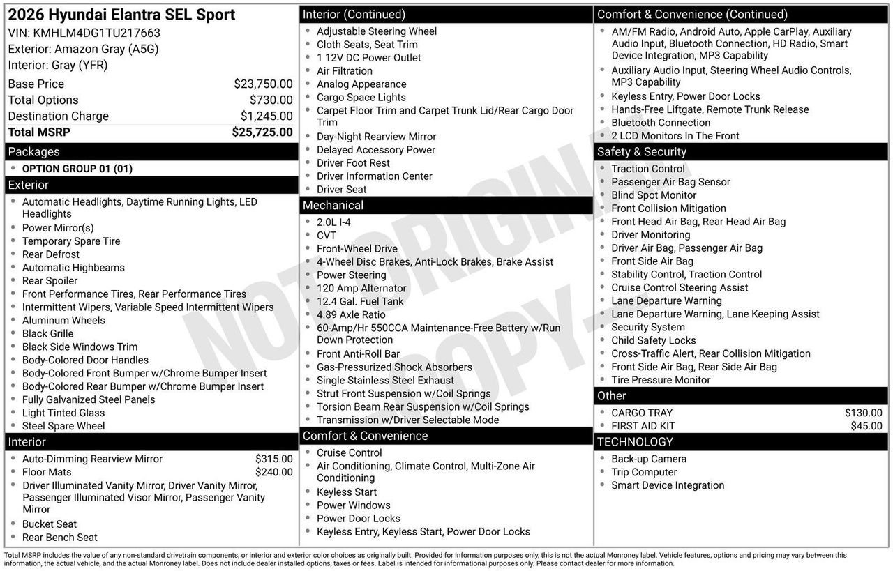 New 2026 Amazon Gray Hyundai SEL Sport image 4