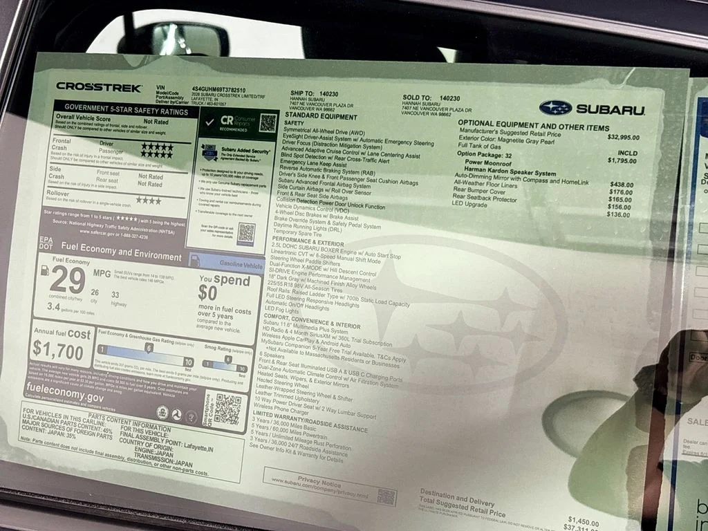 New 2026 MAGNETITE GRAY PEARL Subaru Limited image 24