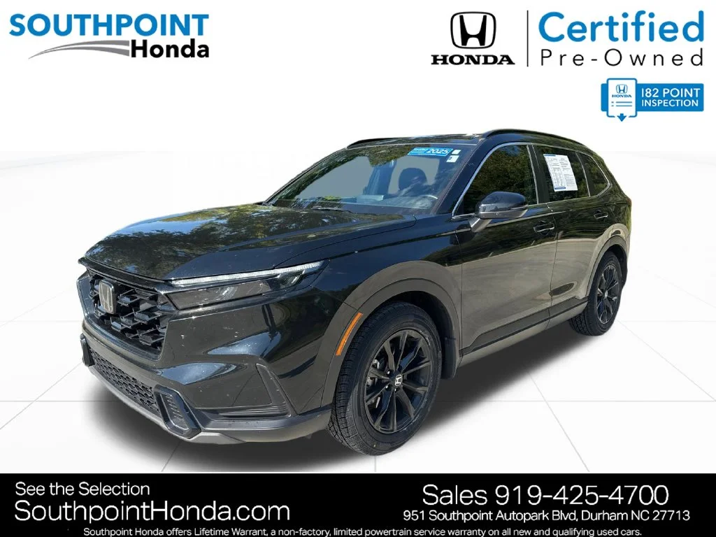 Certified Used 2025 Crystal Black Pearl Honda HYBRID 2WD SPORT image 3