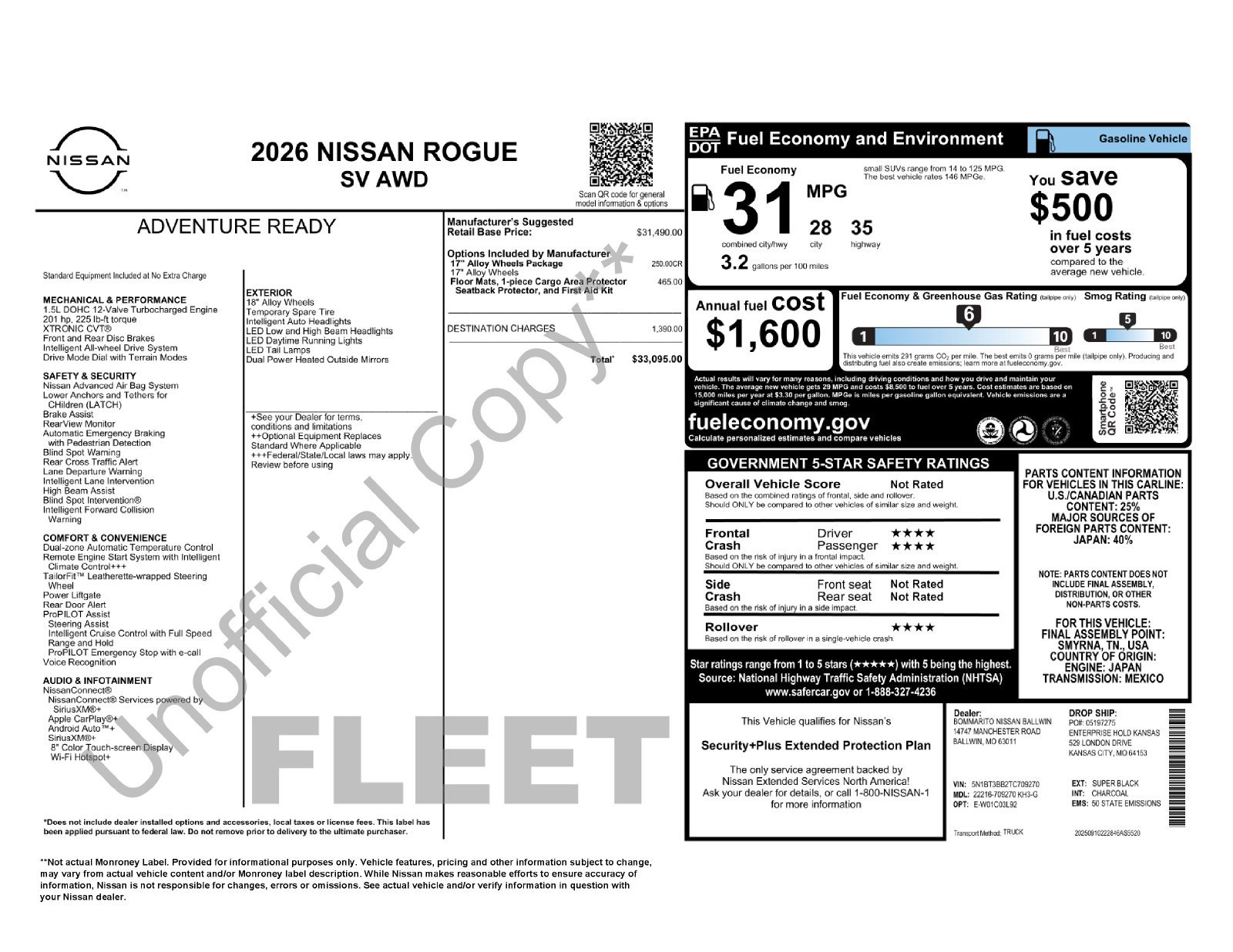 Certified Used 2026 Black Nissan SV image 66