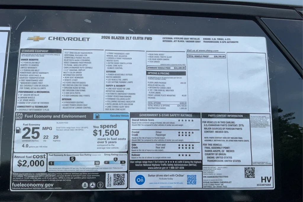 New 2026 Sterling Gray Metallic Chevrolet 2LT image 21