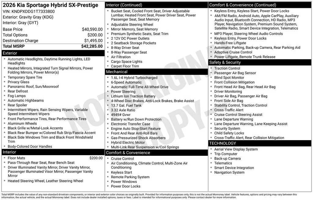 New 2026 Gravity Gray Kia SX Prestige image 29