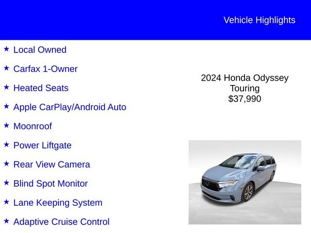 Used 2024 Sonic Gray Pearl Honda Touring image 2