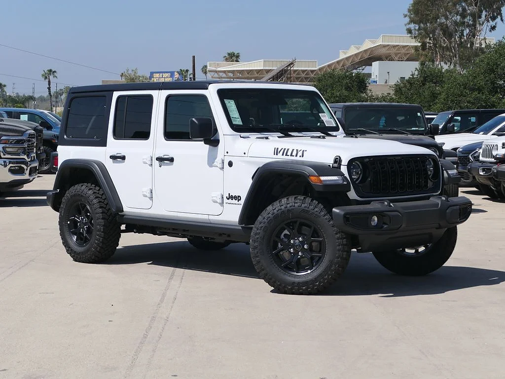 New 2026 Bright White Clear Coat Jeep 4-Door Willys 4x4 image 1
