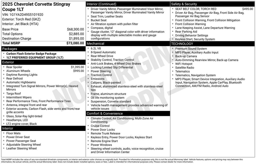 Used 2025 Red Chevrolet Stingray image 15
