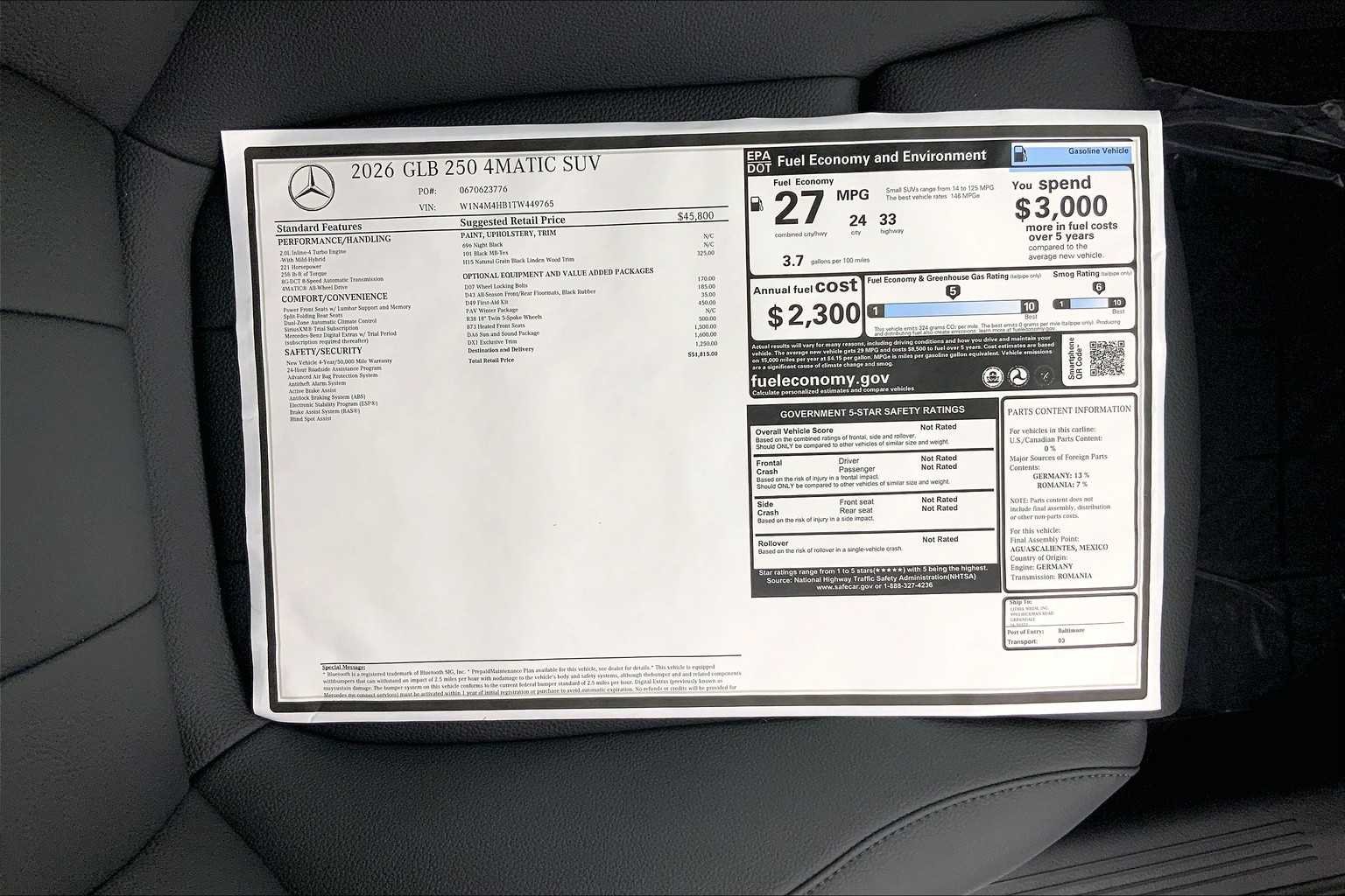 New 2026 Night Black Mercedes-Benz GLB 250 image 26