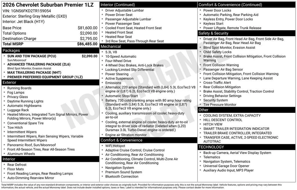 New 2026 Sterling Gray Metallic Chevrolet Premier image 33
