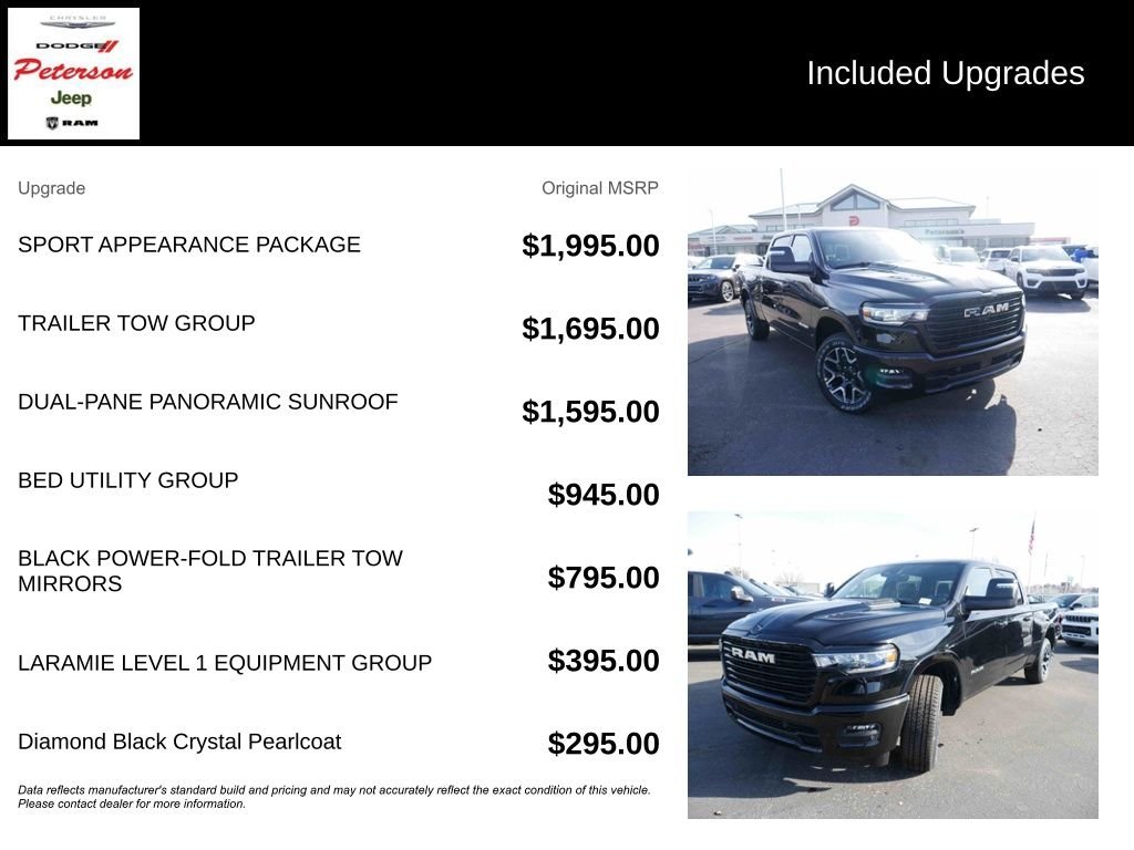 New 2026 Diamond Black Crystal Pearl-Coat Exterior Paint RAM LARAMIE image 13