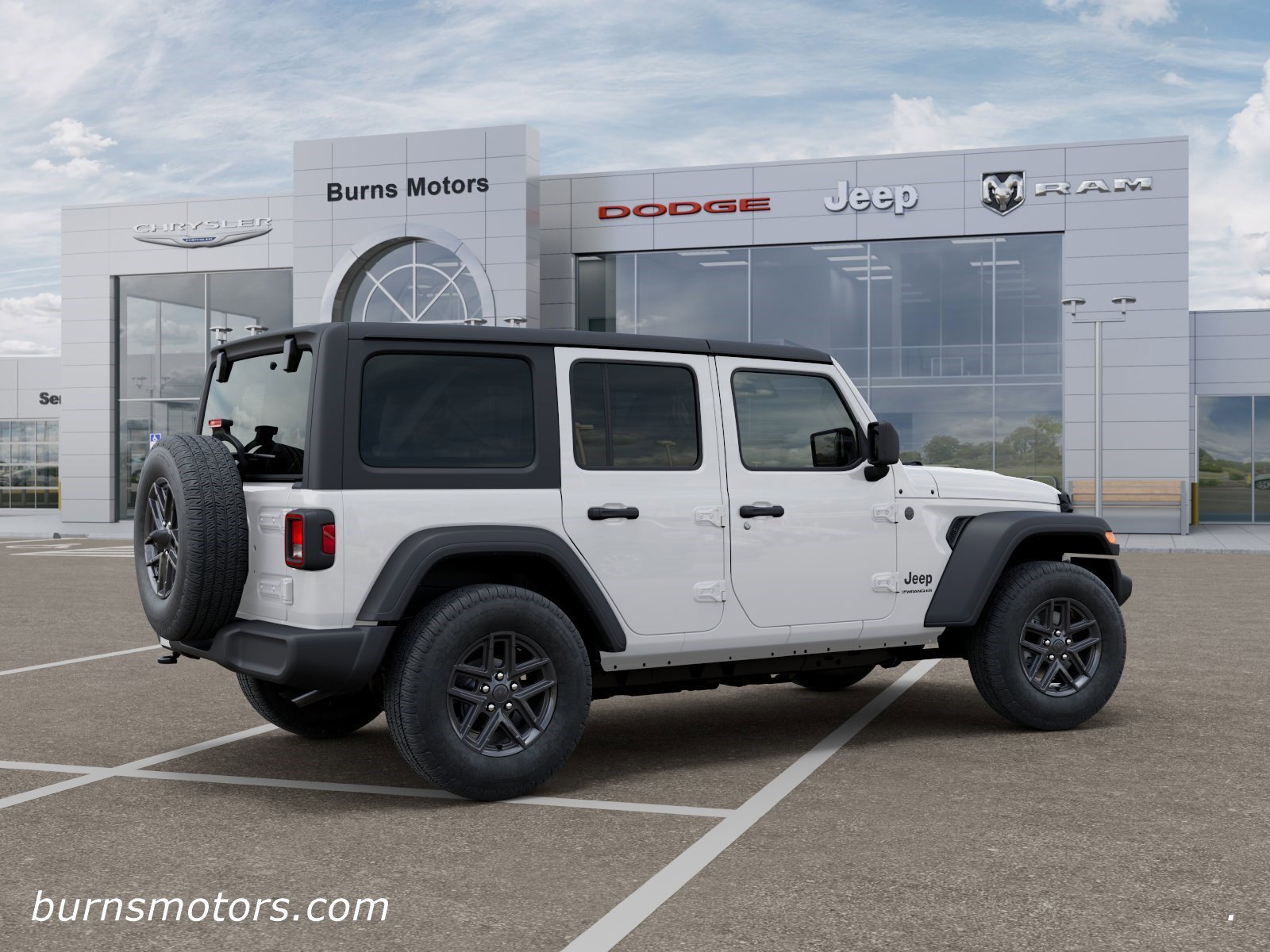 New 2026 Bright White Clear-Coat Exterior Paint Jeep Sport 4-Door image 4