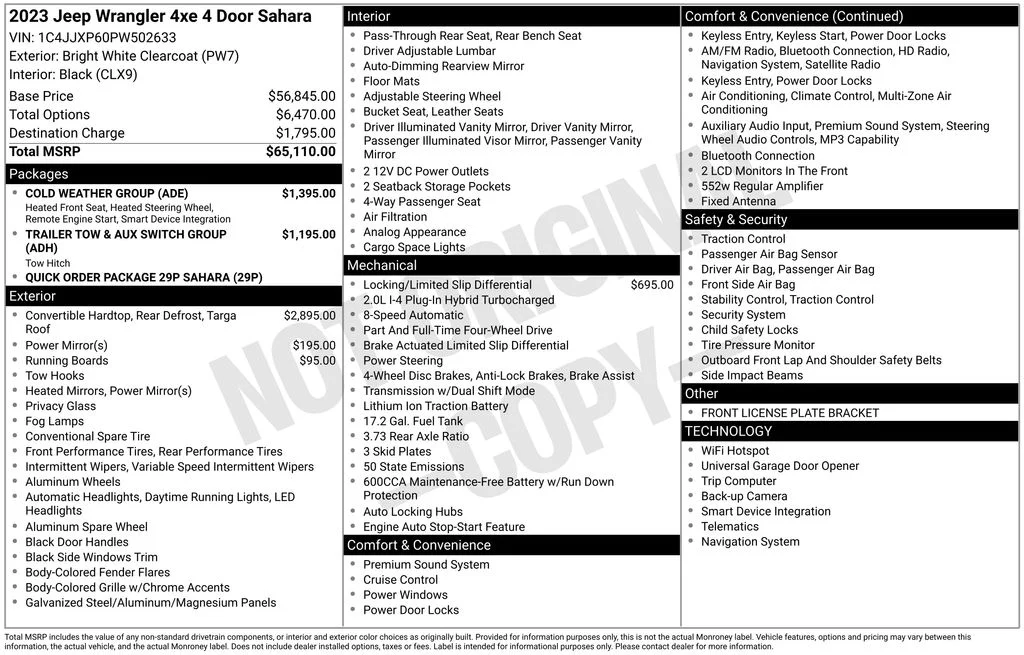 Used 2023 White Jeep Sahara 4xe image 33