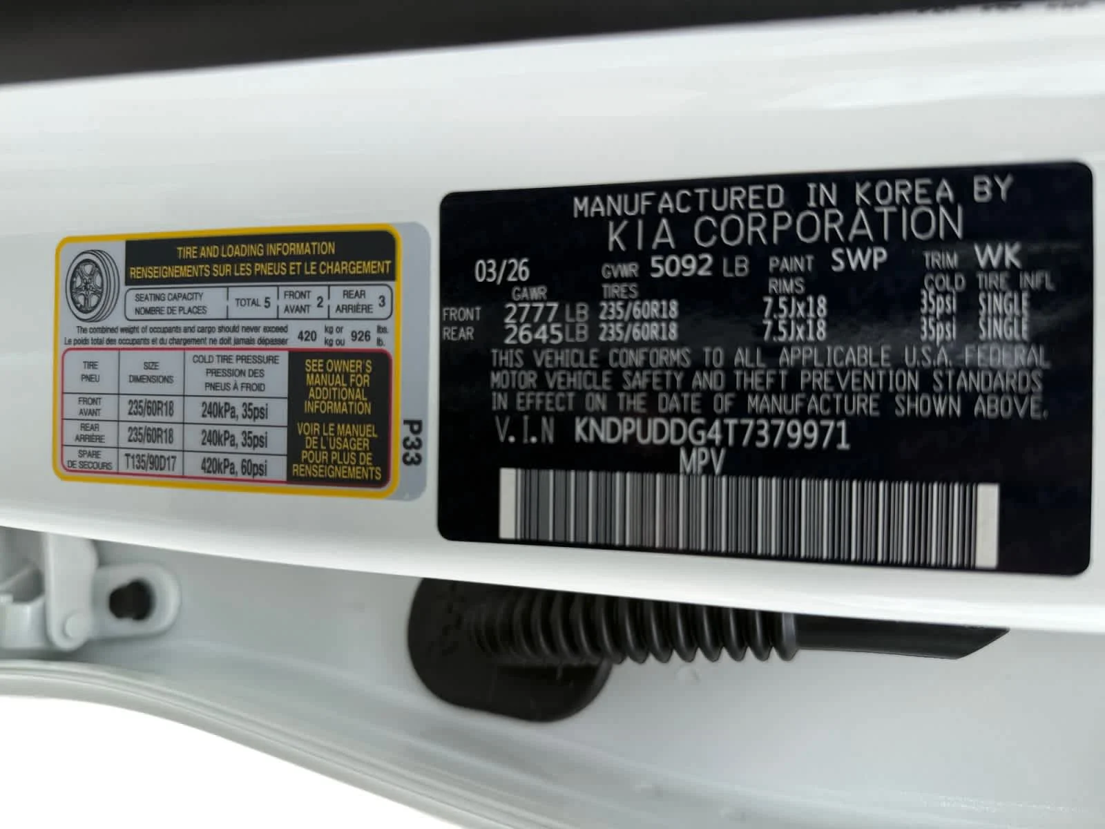 New 2026 Snow White Pearl Kia S image 25