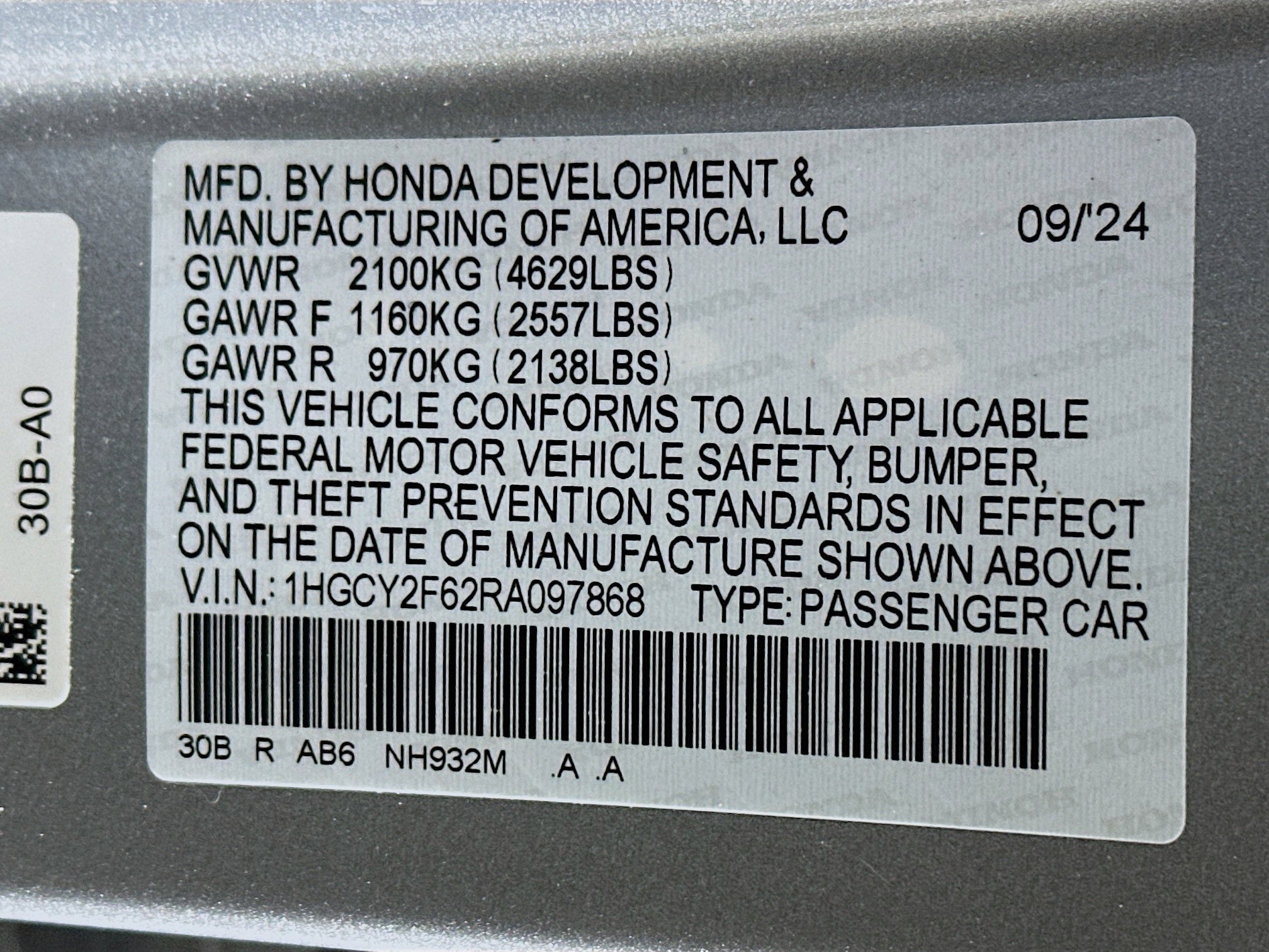 Used 2024 Solar Silver Metallic Honda EX-L image 34