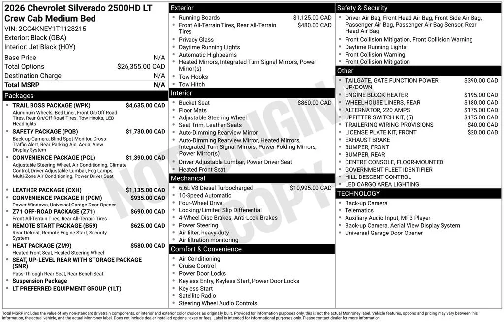 New 2026 Black Chevrolet LT image 5