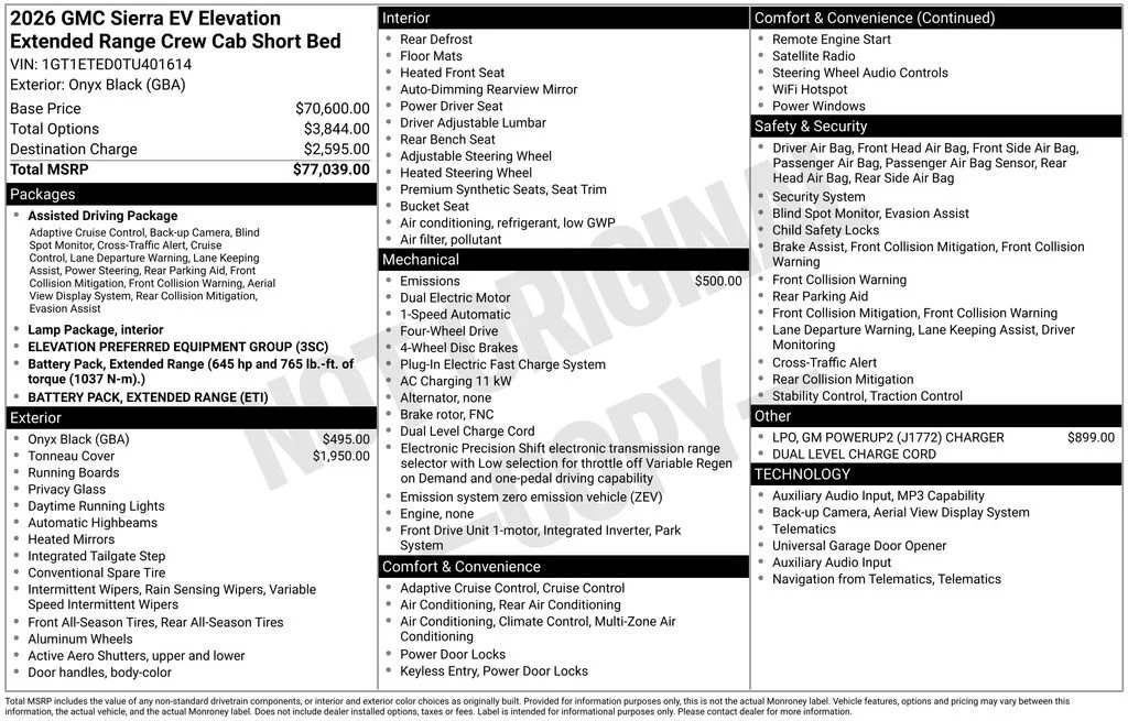 2026 GMC Sierra EV Elevation - Photo 43