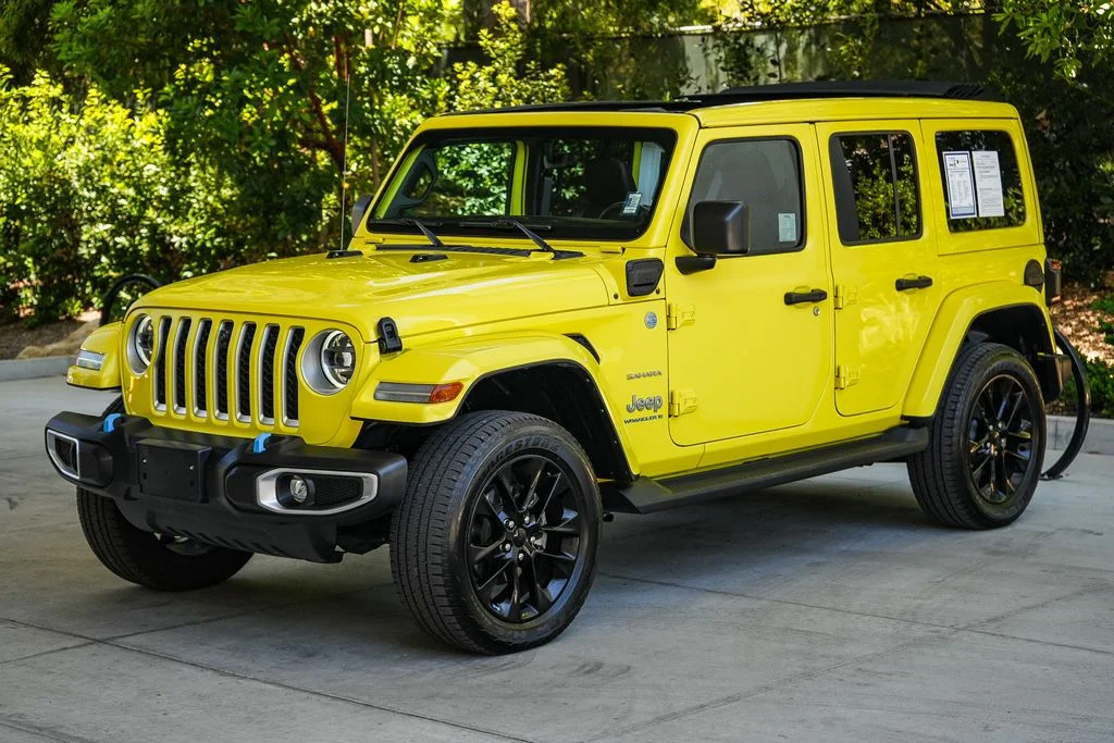 Used 2023 Yellow Jeep Sahara 4xe image 3