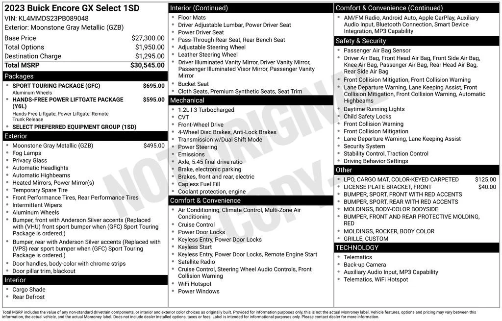 Used 2023 Moonstone Gray Metallic Buick Select image 43