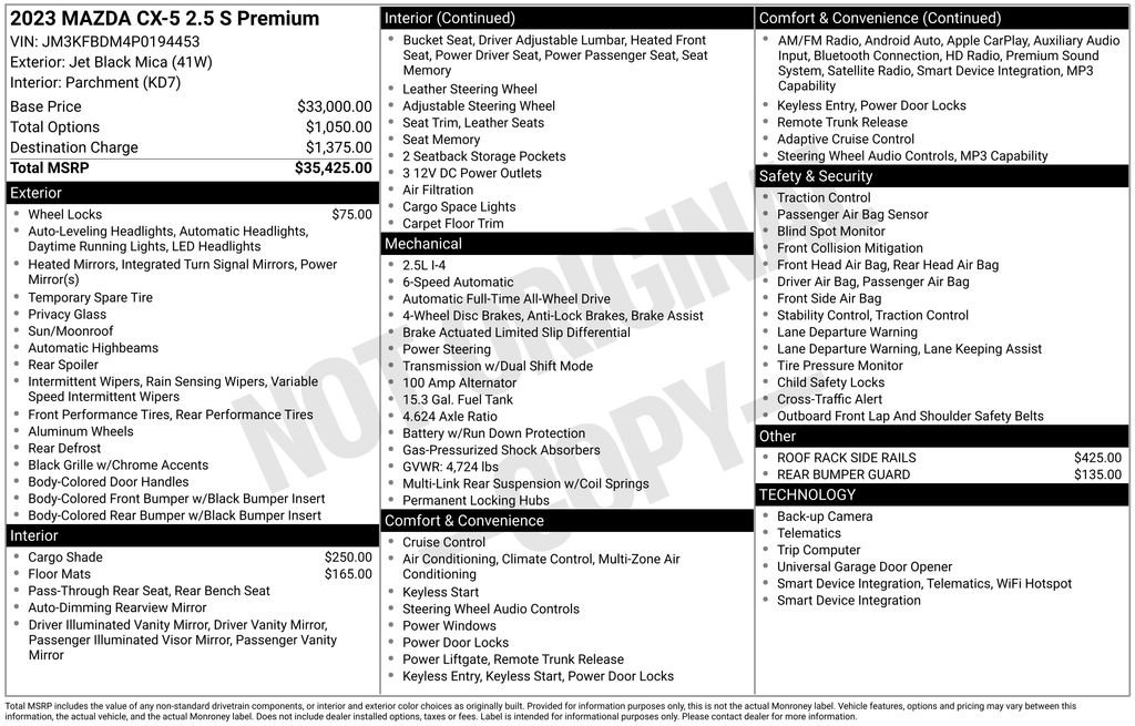 Certified Used 2023 Black Mazda 2.5 S Premium Package image 35