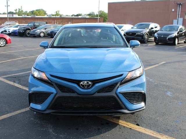 Used 2023 Cavalry Blue Toyota SE image 3