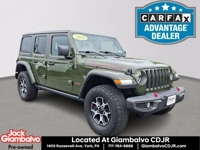 Used 2021 Green Jeep Unlimited Rubicon image 1