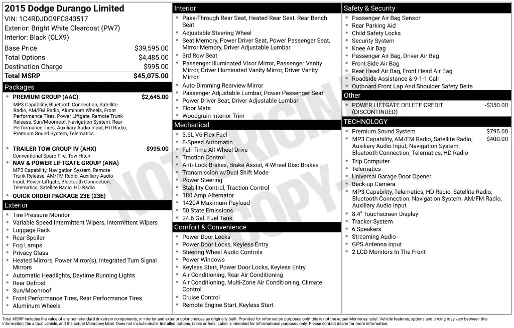 Used 2015 White Dodge Limited image 2