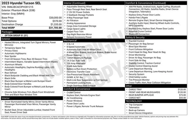 Used 2023 Black Hyundai SEL image 61