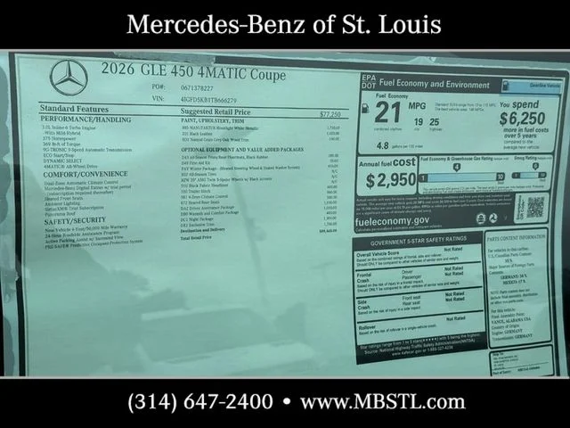 New 2026 MANUFAKTUR Moonlight White Metallic Mercedes-Benz GLE 450 image 7