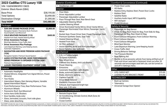 Used 2023 Black Cadillac Luxury image 16