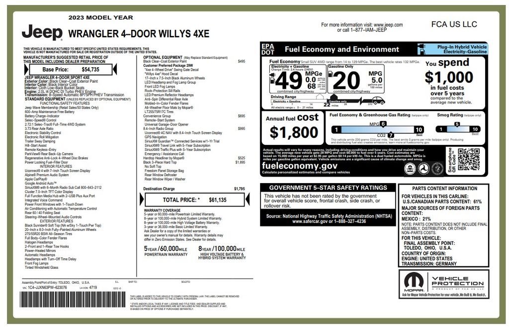 Used 2023 Black Jeep Willys 4xe image 3