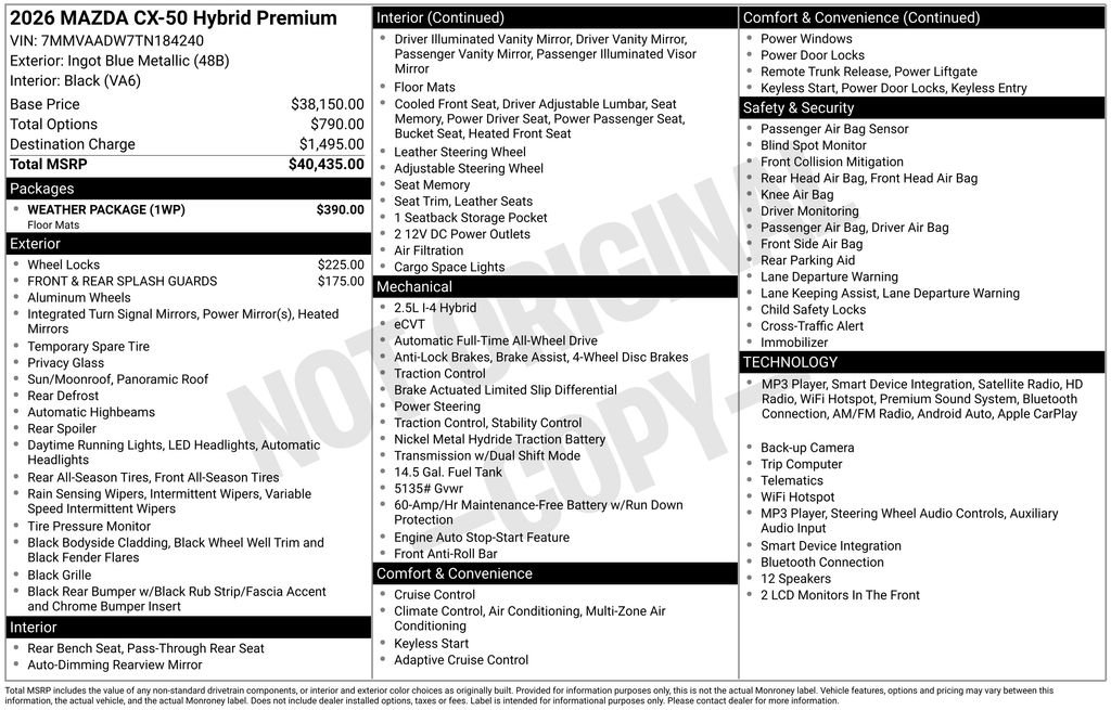 New 2026 Ingot Blue Metallic Mazda Premium AWD image 3
