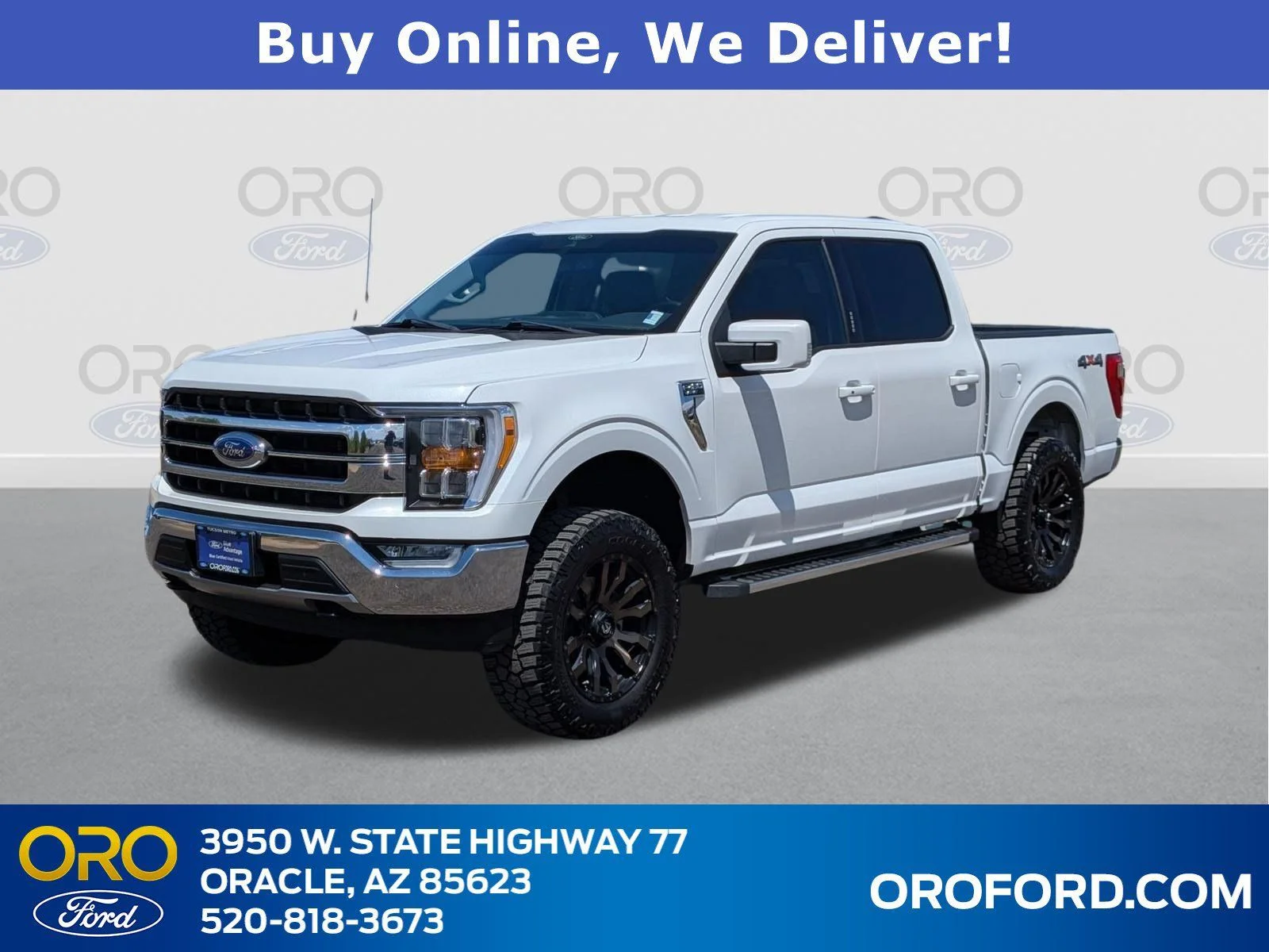 Certified Used 2022 White Metallic Ford Lariat image 1