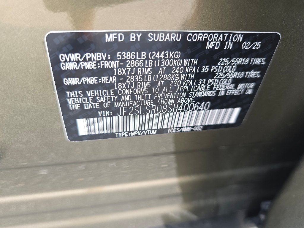 Certified Used 2025 Autumn Green Metallic Subaru Limited image 36
