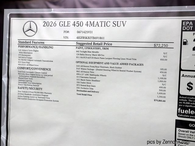 New 2026 Twilight Blue Metallic Mercedes-Benz GLE 450 image 58