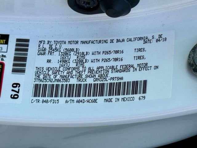 Used 2018 White Toyota TRD Off-Road image 25