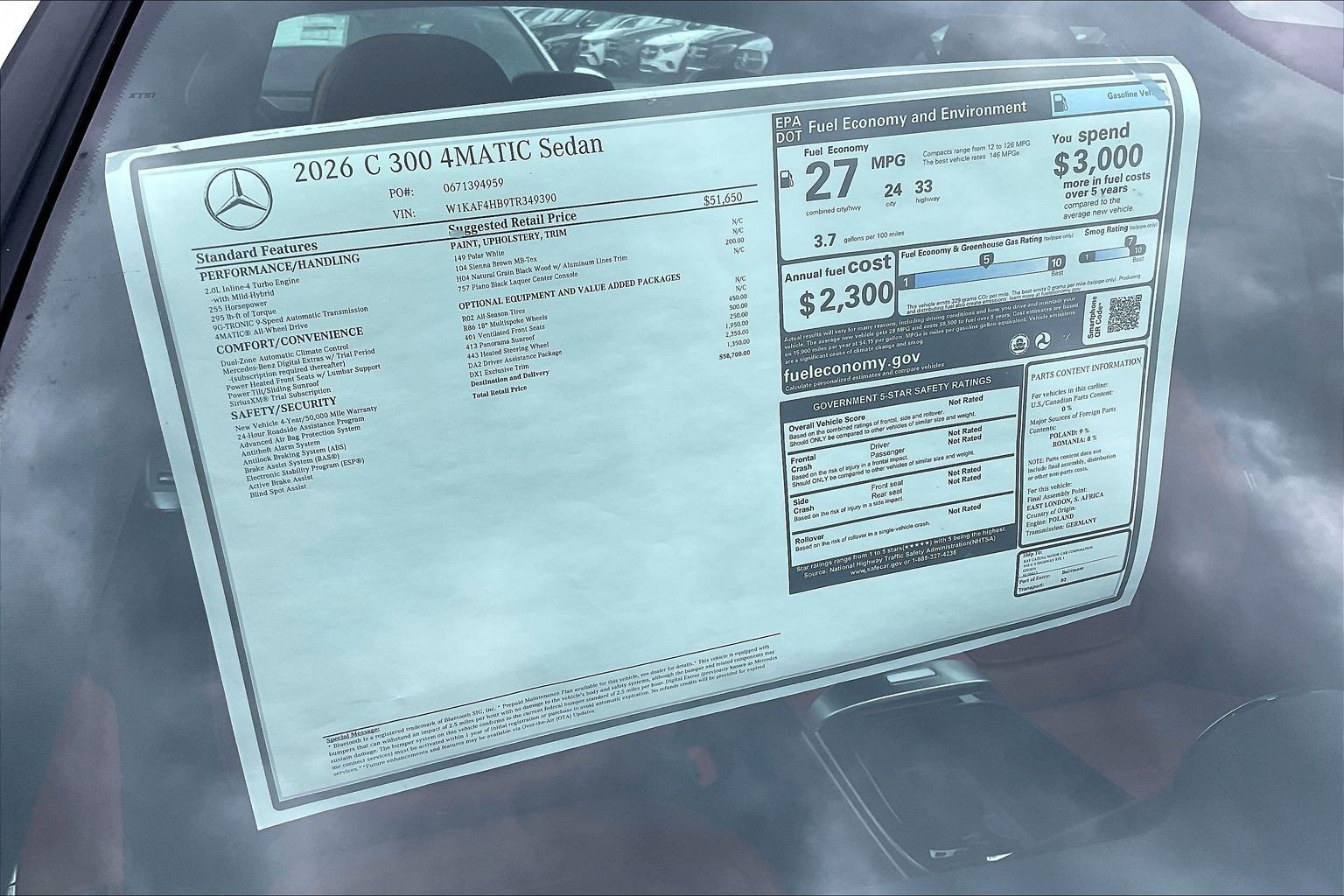New 2026 Polar White Mercedes-Benz C 300 image 25