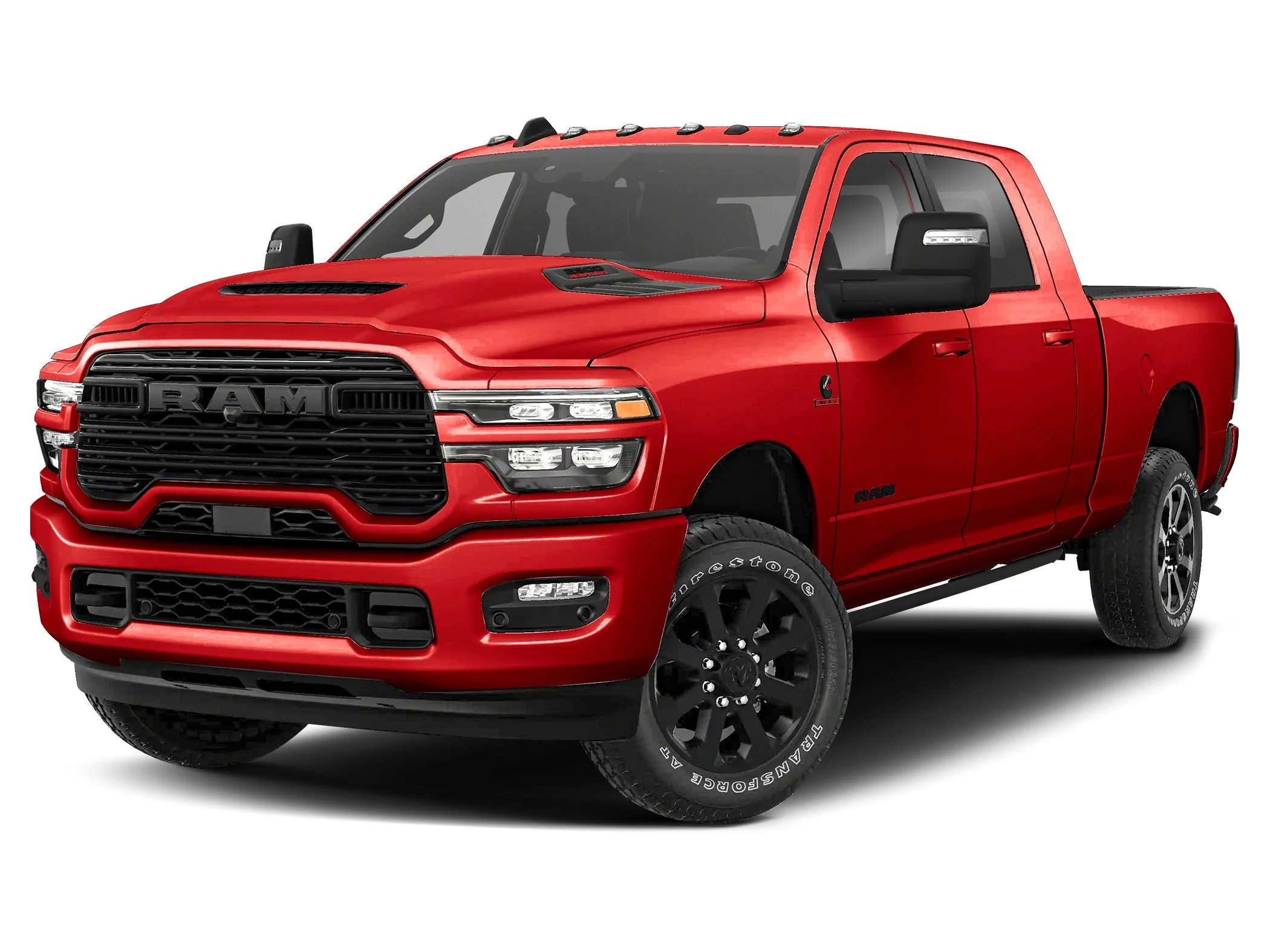 New 2027 Flame Red Clear-Coat  Paint Ram LARAMIE MEGA CAB 4X4 6